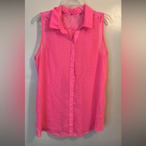 🔥 Lacey Pink Button Down 🔥